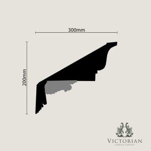 C108 Plaster Cornice Cross Section C108 plaster cornice cross-section with large modillion cornice profile