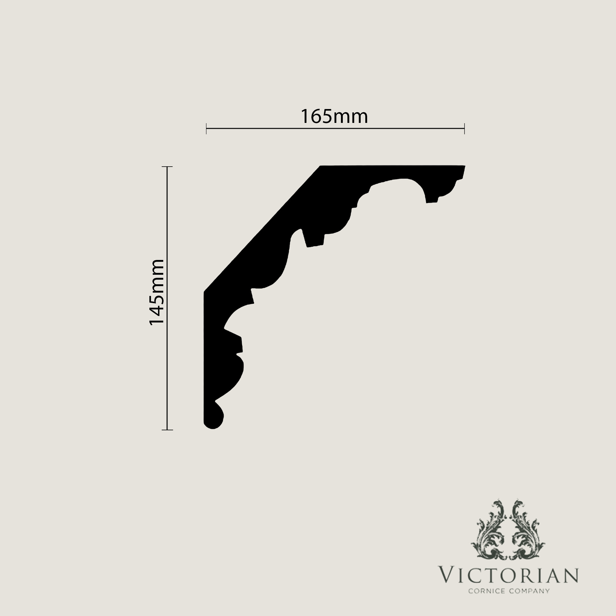 Large ornate plaster cornice profile with decorative classical detailing and deep traditional projection
