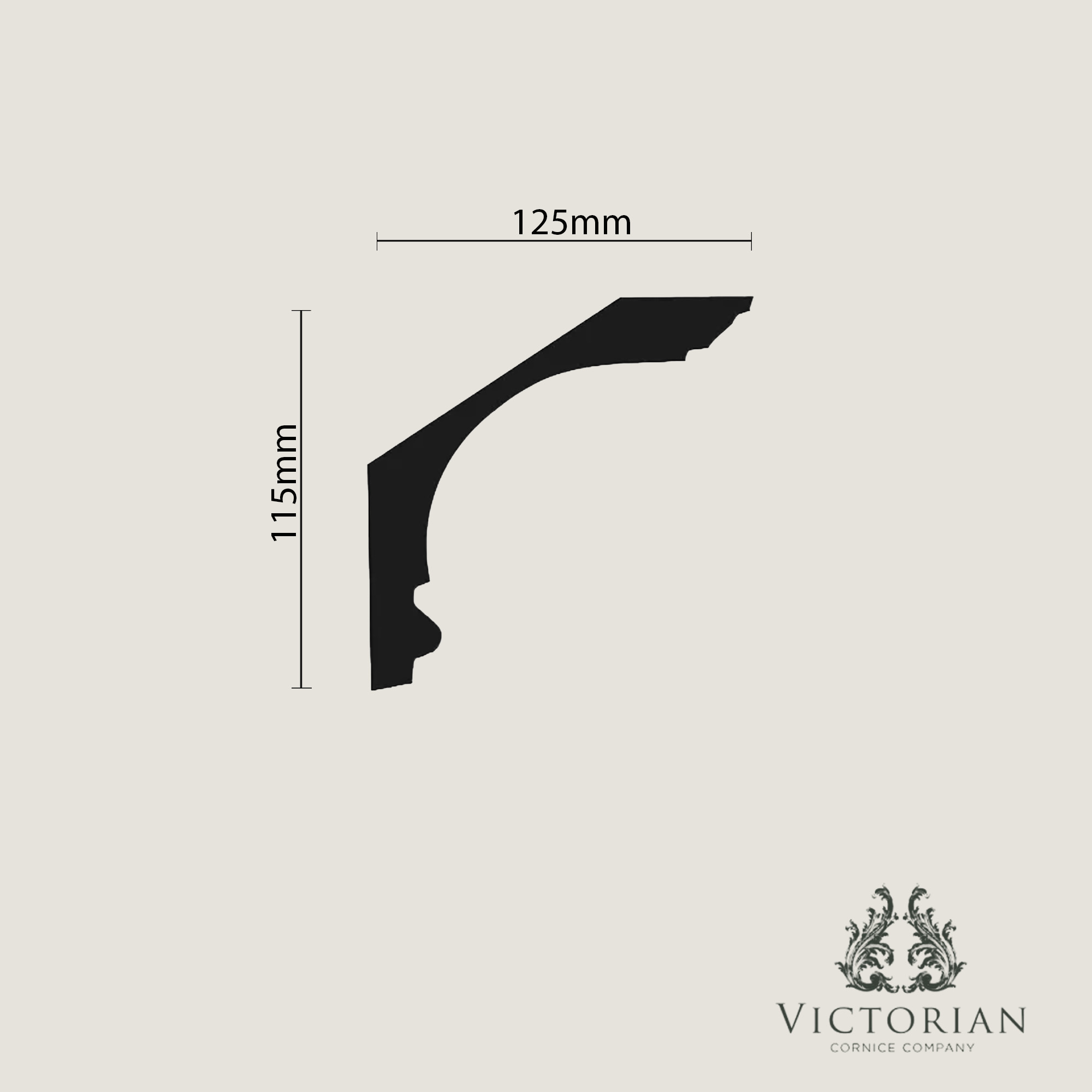 C38 plaster cornice profile cross section with smooth cavetto curve and decorative rope detail