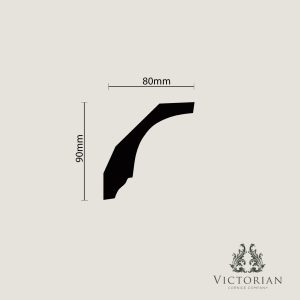 C43 cavetto lambs tongue plaster cornice profile drawing with traditional curved detailing