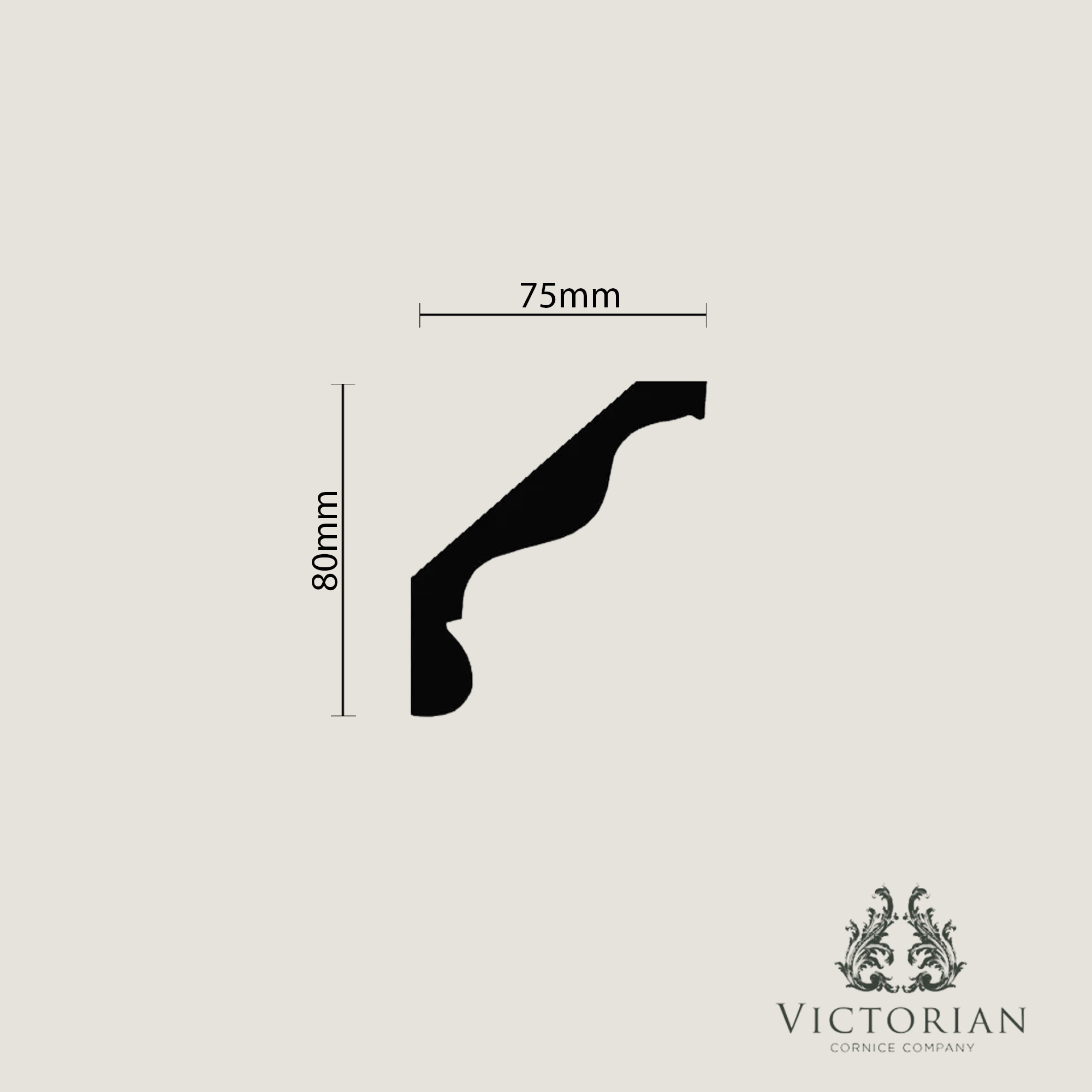 C47 modern plaster cornice profile drawing with smooth flowing contemporary detailing