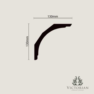 C52 Large Plain Cavetto Plaster Cornice Profile C52 large plain cavetto plaster cornice profile drawing with smooth sweeping traditional curve