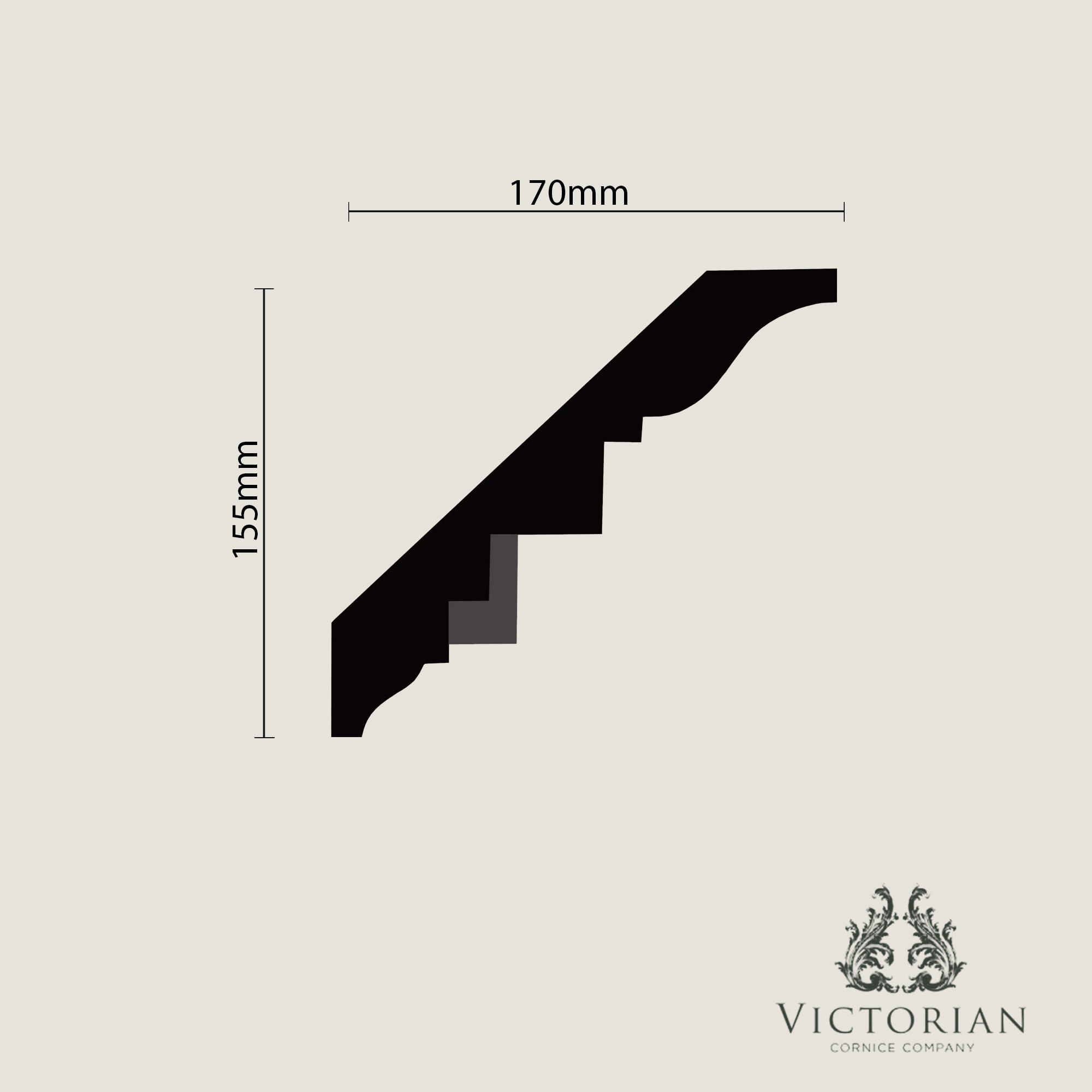 C54 Georgian dentil plaster cornice profile drawing with traditional stepped dentil block detailing