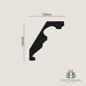 C57 Victorian Egg and Leaf Plaster Cornice Profile C57 Victorian egg and leaf plaster cornice profile drawing with ornate classical detailing and stepped design