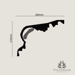 C58 Grand Victorian Plaster Cornice Profile C58 grand Victorian plaster cornice profile drawing with ornate floral enrichment and large decorative scroll detail