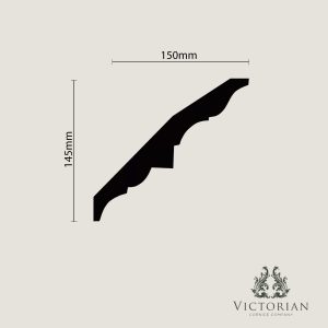 C60 Georgian Plaster Cornice Profile C60 Georgian plaster cornice profile drawing with clean stepped detailing and traditional Georgian design