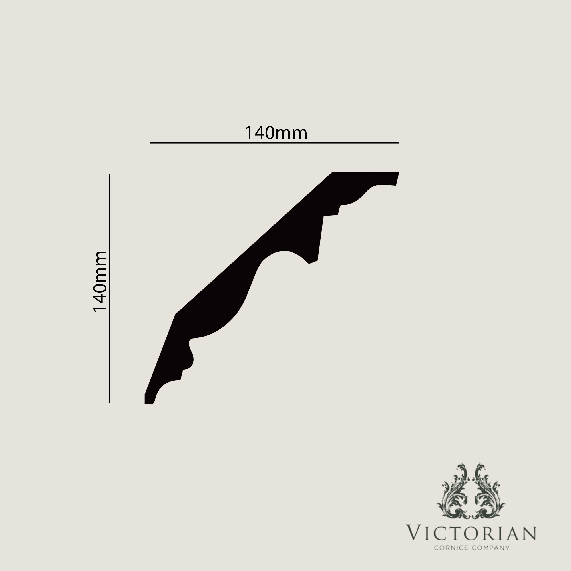 C69 plaster cornice x-section showing deep cove profile with stepped classical detailing