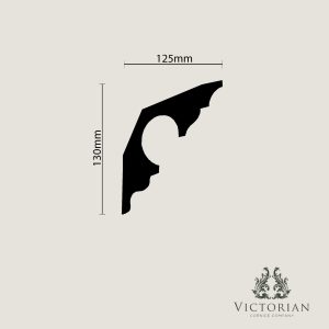 C72 Swan Neck Plaster Cornice X-Section C72 swan neck plaster cornice x-section showing a deep ogee profile with traditional curved detailing