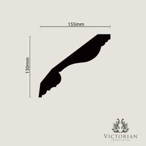 C82 Ogee Plaster Cornice Cross Section C82 ogee plaster cornice cross-section showing a deep sweeping curved profile with elegant traditional moulding details.