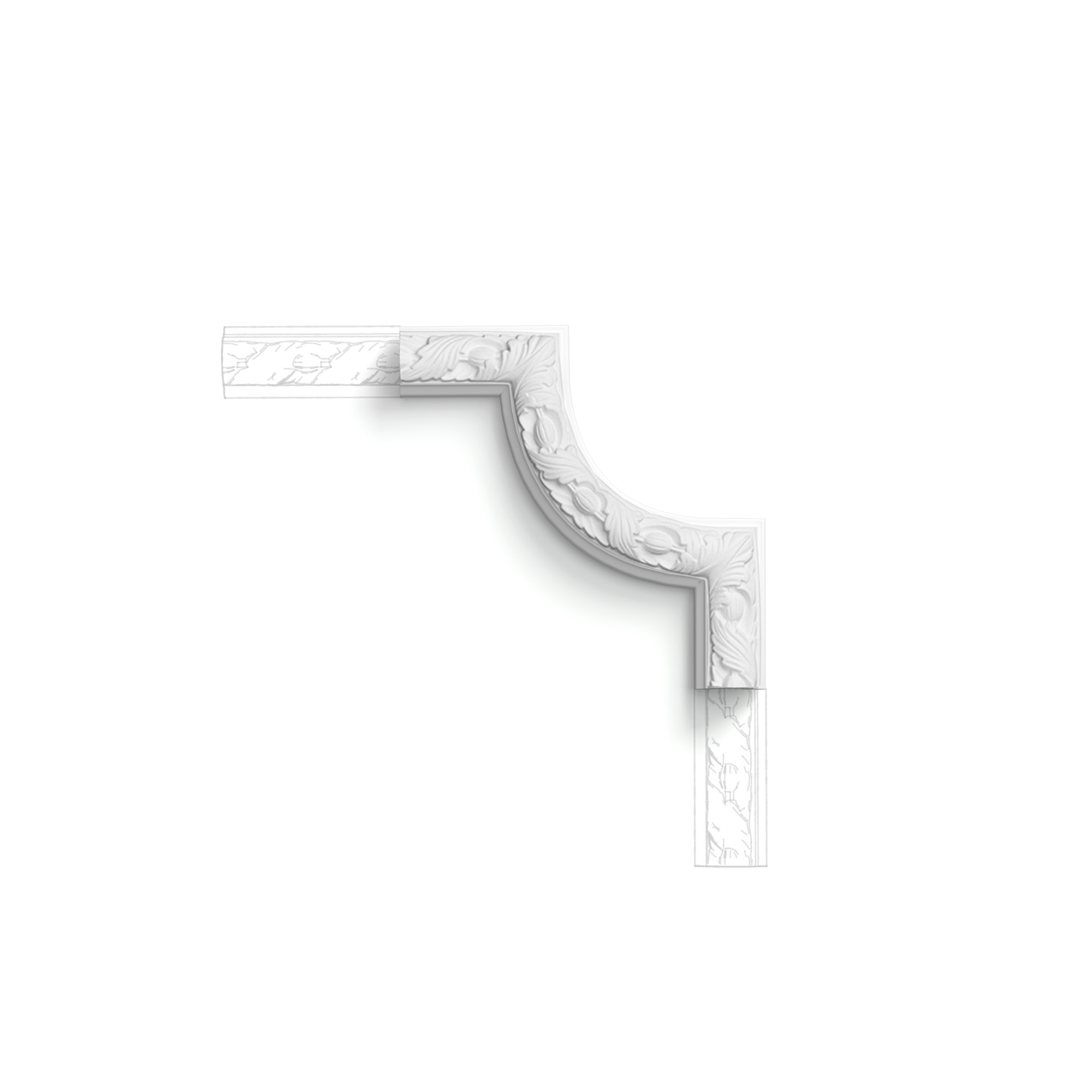 Orac P101A decorative wall panel corner element for curved panel designs
