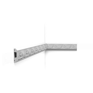 Orac P1020 decorative wall panel moulding with repeating pattern installed on interior wall corner