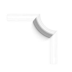 Orac P4020A flexible panel moulding curved corner installed on wall panelling