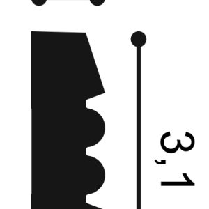 Orac P5021 Panel Moulding Cross Section Orac P5021 panel moulding cross section showing 9mm projection and 31mm height