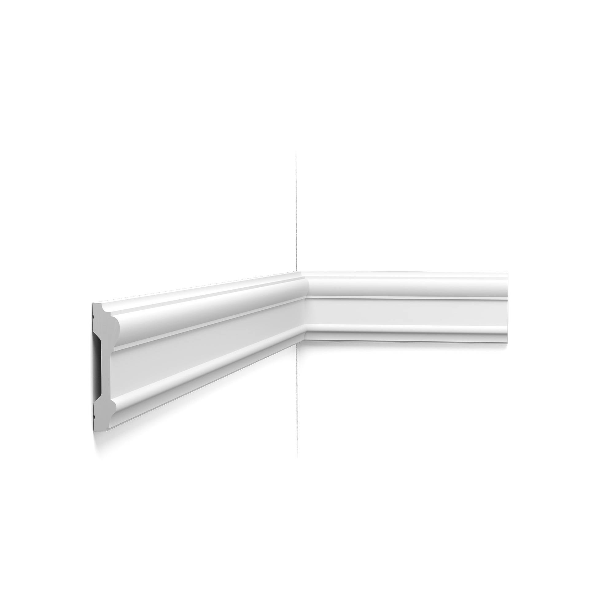 Orac P9010 panel moulding installed on wall corner showing classic stepped profile