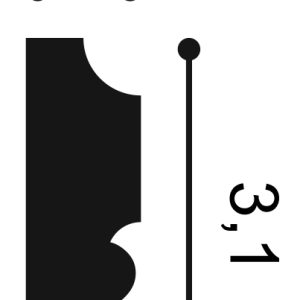 Orac PX116 Panel Moulding Profile Dimensions Orac PX116 panel moulding cross section showing 31mm height and 10mm projection slim stepped profile