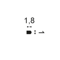 Orac PX209 Panel Moulding Profile Orac PX209 panel moulding profile drawing showing 18mm height and 10mm projection