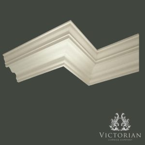 C103 Georgian plaster cornice featuring a classic stepped profile with crisp shadow lines and traditional architectural detailing.