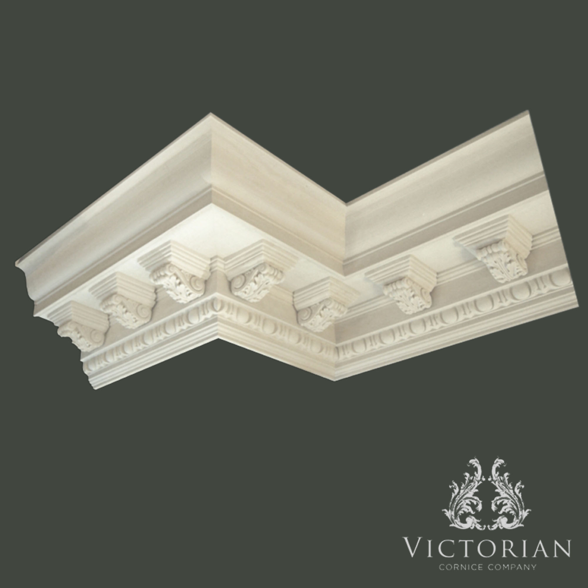 C105 modillion plaster cornice featuring decorative modillions, dentil enrichment and classical architectural detailing.