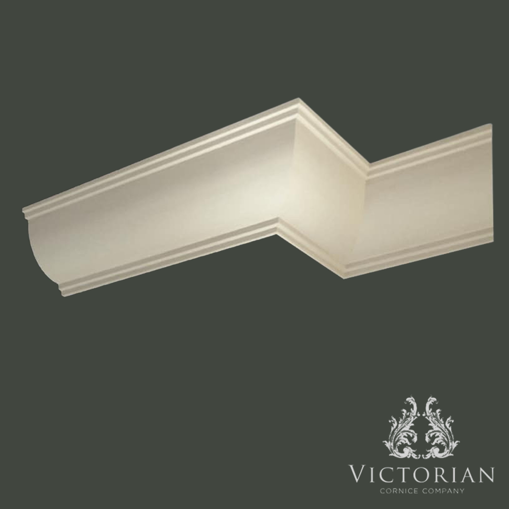 C111 reverse profile plaster cornice with clean contemporary lines, handmade in Birmingham, UK.