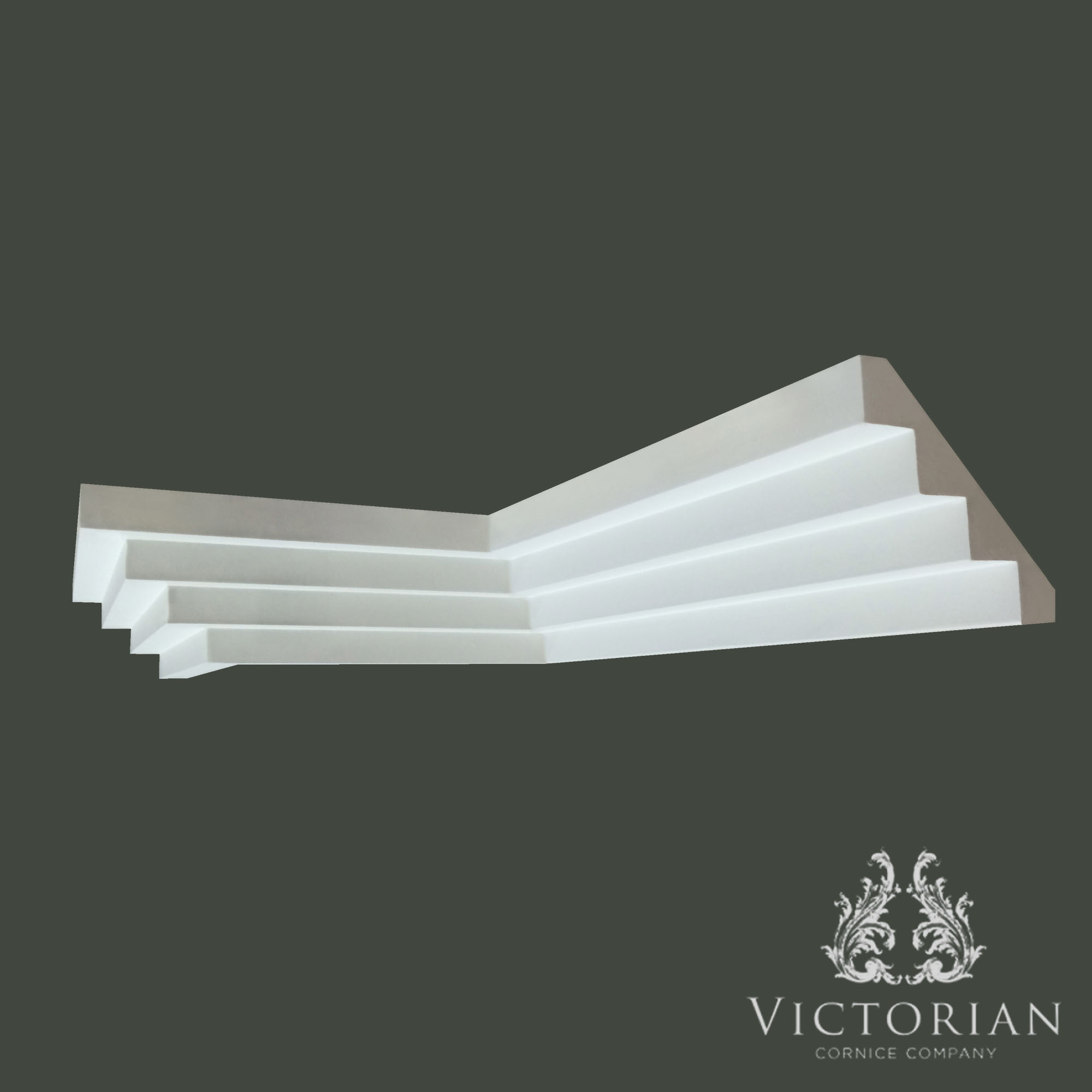 C12 modern stepped plaster cornice with clean geometric profile by Victorian Cornice Company