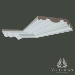 C133 Georgian plaster cornice with bold dentil detailing and classical stepped mouldings, handmade in Birmingham, UK.