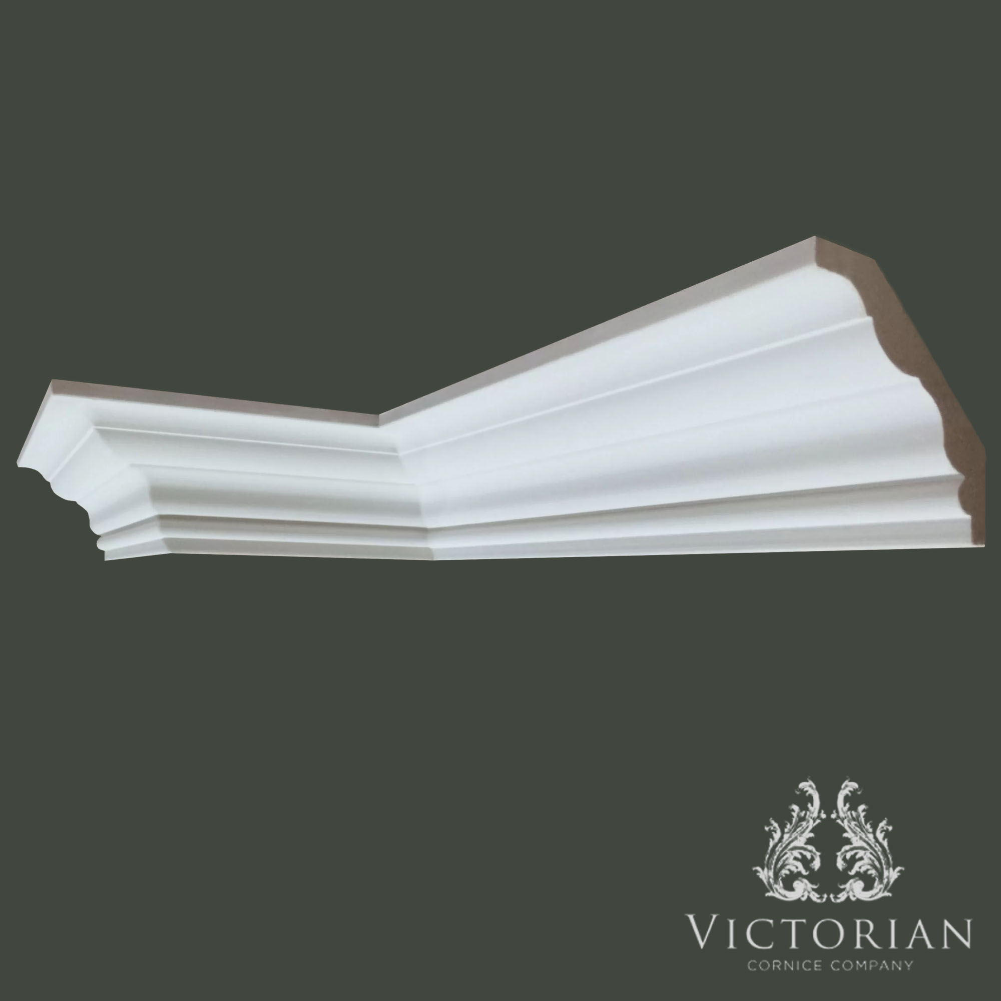 C134 Victorian plaster cornice with elegant ogee curves and traditional period detailing, handmade in Birmingham, UK.