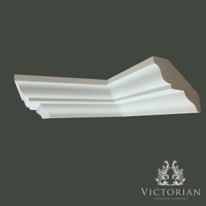 C14 Georgian plaster cornice with elegant curved profile and traditional stepped detailing