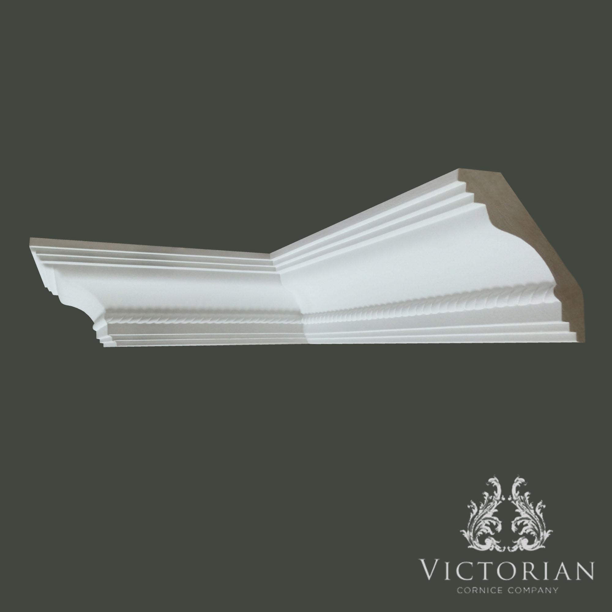 C15 classic bead plaster cornice with decorative rope detailing by Victorian Cornice Company