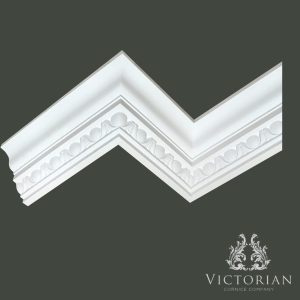 C161 Egg and Dart Plaster Cornice C161 Egg and Dart plaster cornice with traditional classical detailing and a refined coved profile, handcrafted in fibrous plaster.