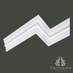 C163 Georgian Plaster Cornice – Corner Detail C163 Georgian plaster cornice corner detail featuring clean stepped mouldings and crisp linear profiles, handcrafted in traditional fibrous plaster.
