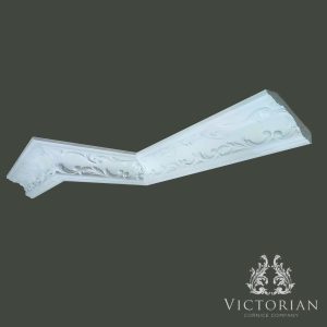 C167 Rococo plaster cornice featuring flowing acanthus scrollwork and ornate decorative detailing, handcrafted in traditional fibrous plaster.