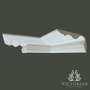 C168 Swan Neck plaster cornice featuring a traditional cyma recta profile with elegant curves, stepped detailing and a classic period appearance.