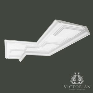 C170 Georgian Hall plaster cornice featuring recessed panel detailing and a bold architectural profile, handcrafted in traditional fibrous plaster.