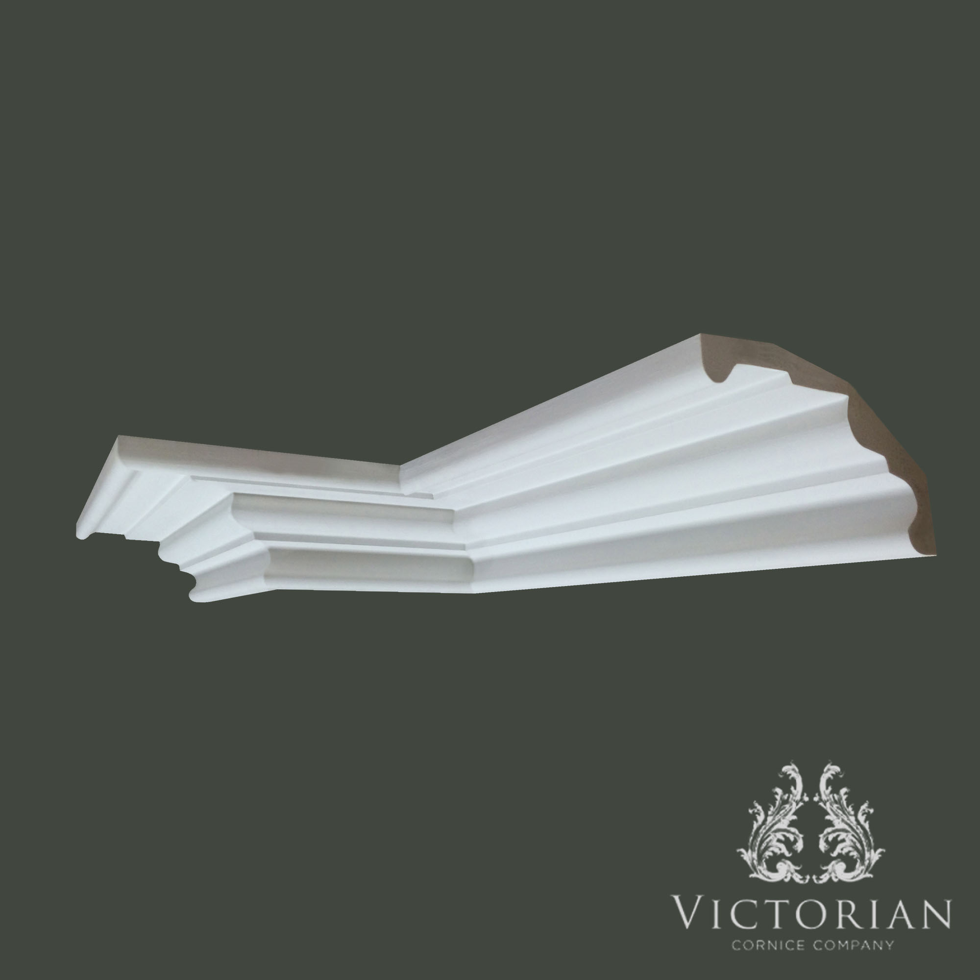C3 Edwardian plain ogee plaster coving with smooth stepped profile by Victorian Cornice Company