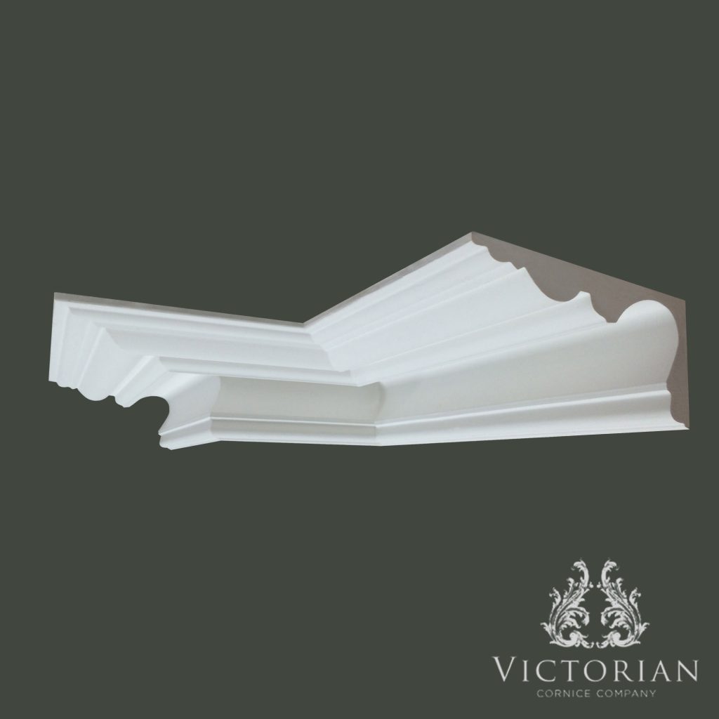 C4 Victorian swan neck plaster cornice with deep traditional profile by Victorian Cornice Company