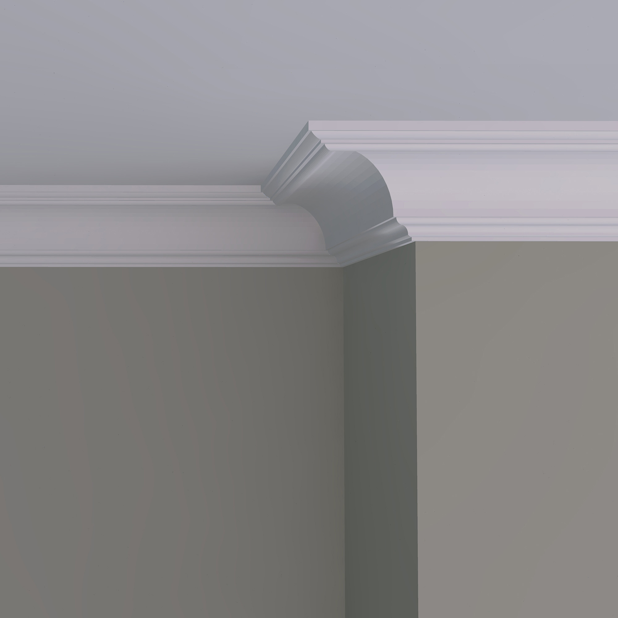 C41 modern plaster cornice installed in a contemporary interior with smooth curved profile and clean shadow lines
