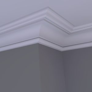 C5 Edwardian plaster cornice installed in a contemporary interior with smooth curved detailing