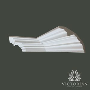C6 Victorian grand ogee plaster cornice with deep stepped profile by Victorian Cornice Company