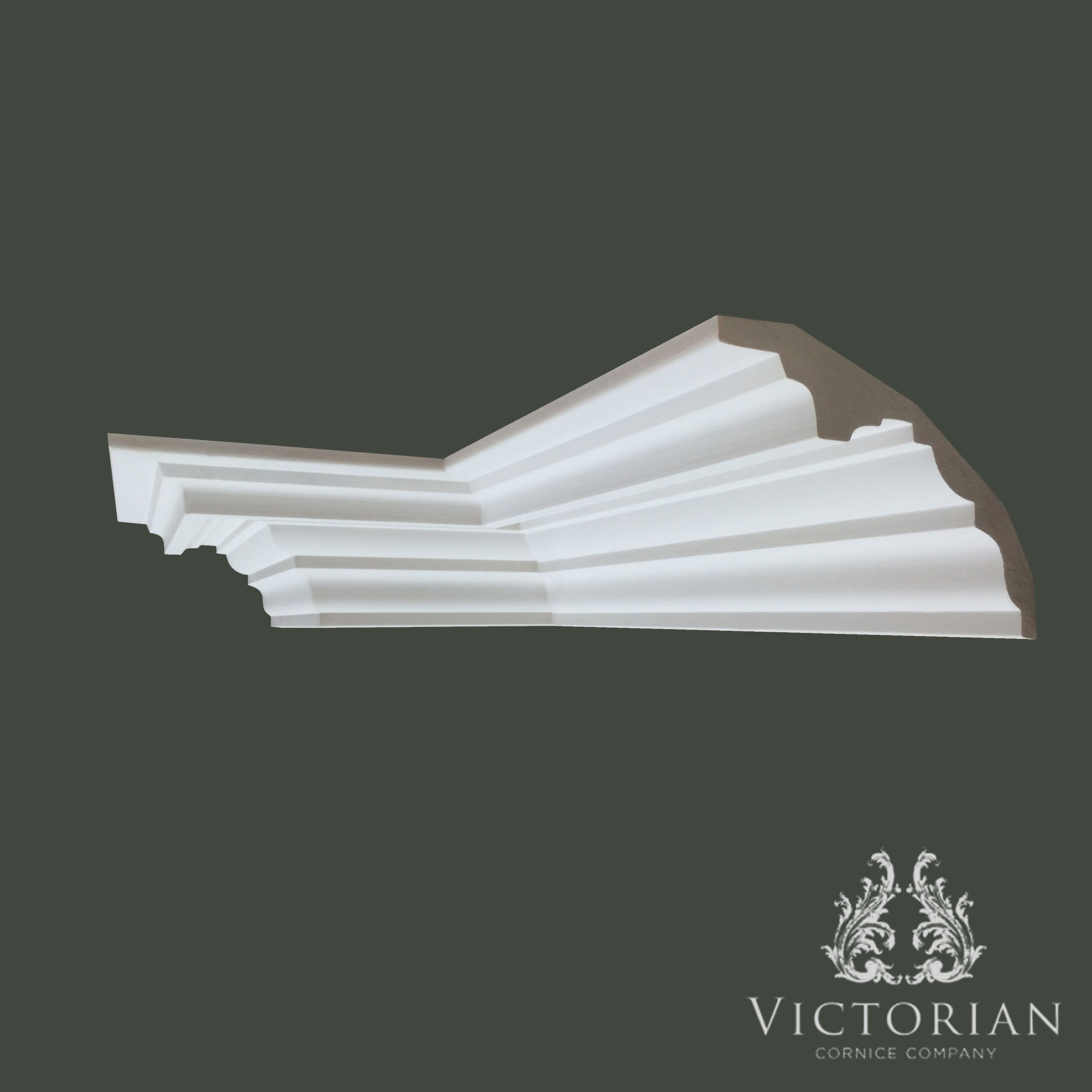 C6 Victorian grand ogee plaster cornice with deep stepped profile by Victorian Cornice Company
