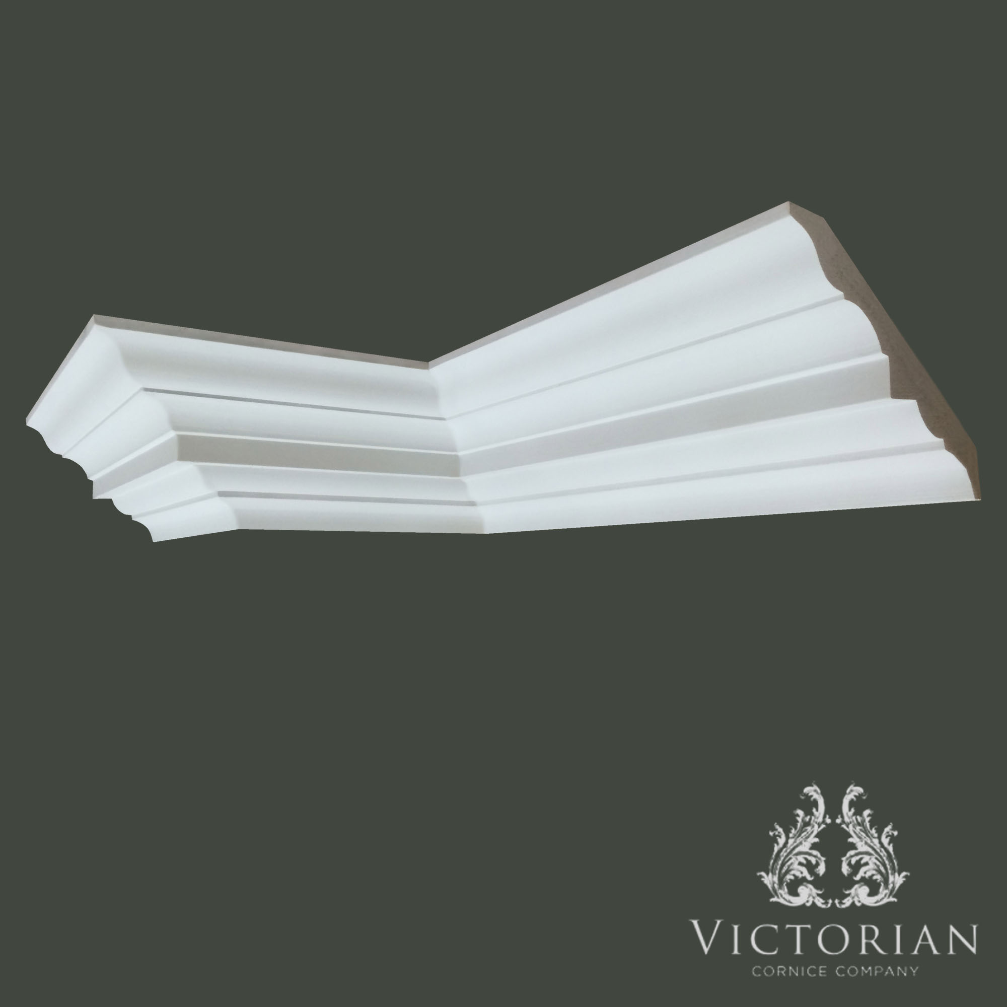 Georgian plaster cornice with clean stepped detailing and elegant traditional profile handmade in Birmingham