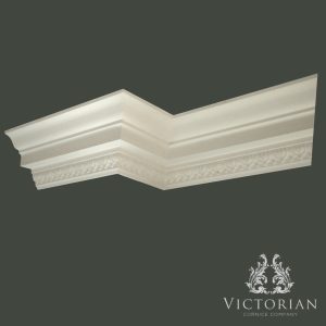Georgian lambs tongue plaster cornice with subtle leaf detailing and clean stepped profile