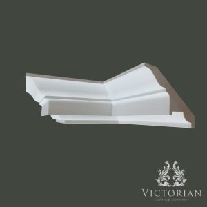 C62 Georgian plaster cornice with elegant curved profile and clean stepped detailing