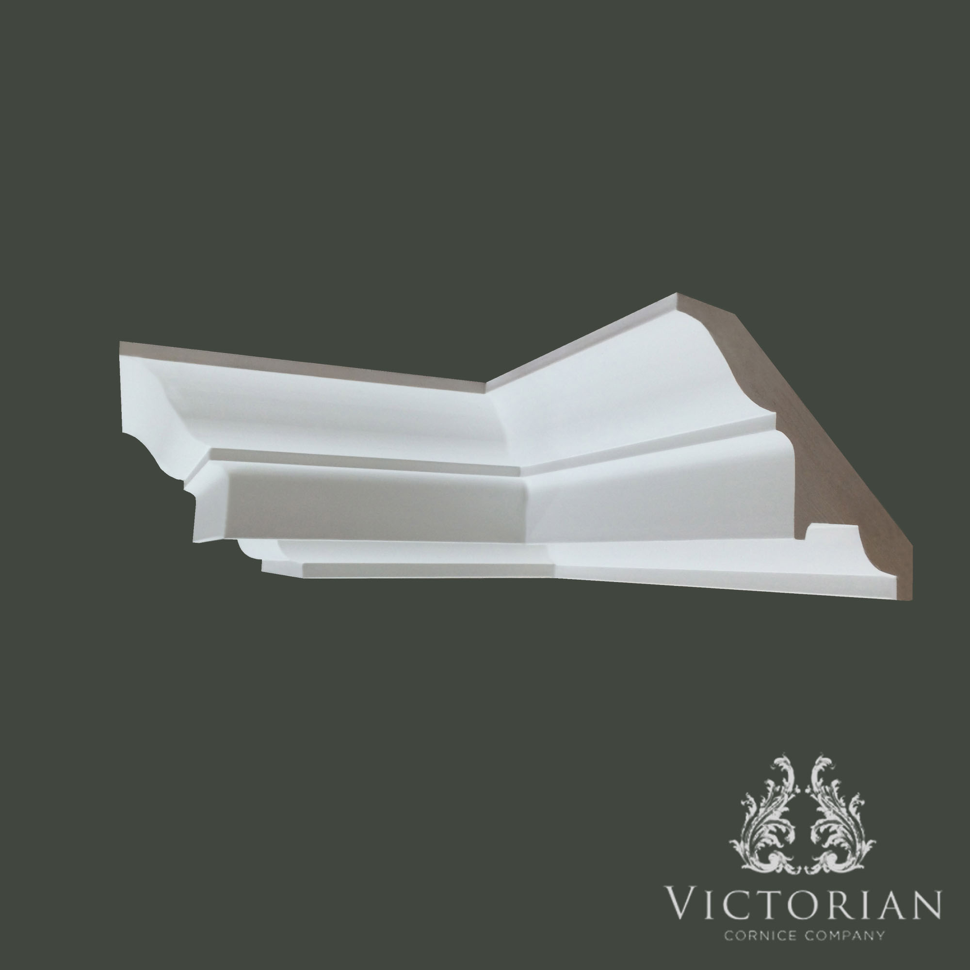 C62 Georgian plaster cornice with elegant curved profile and clean stepped detailing