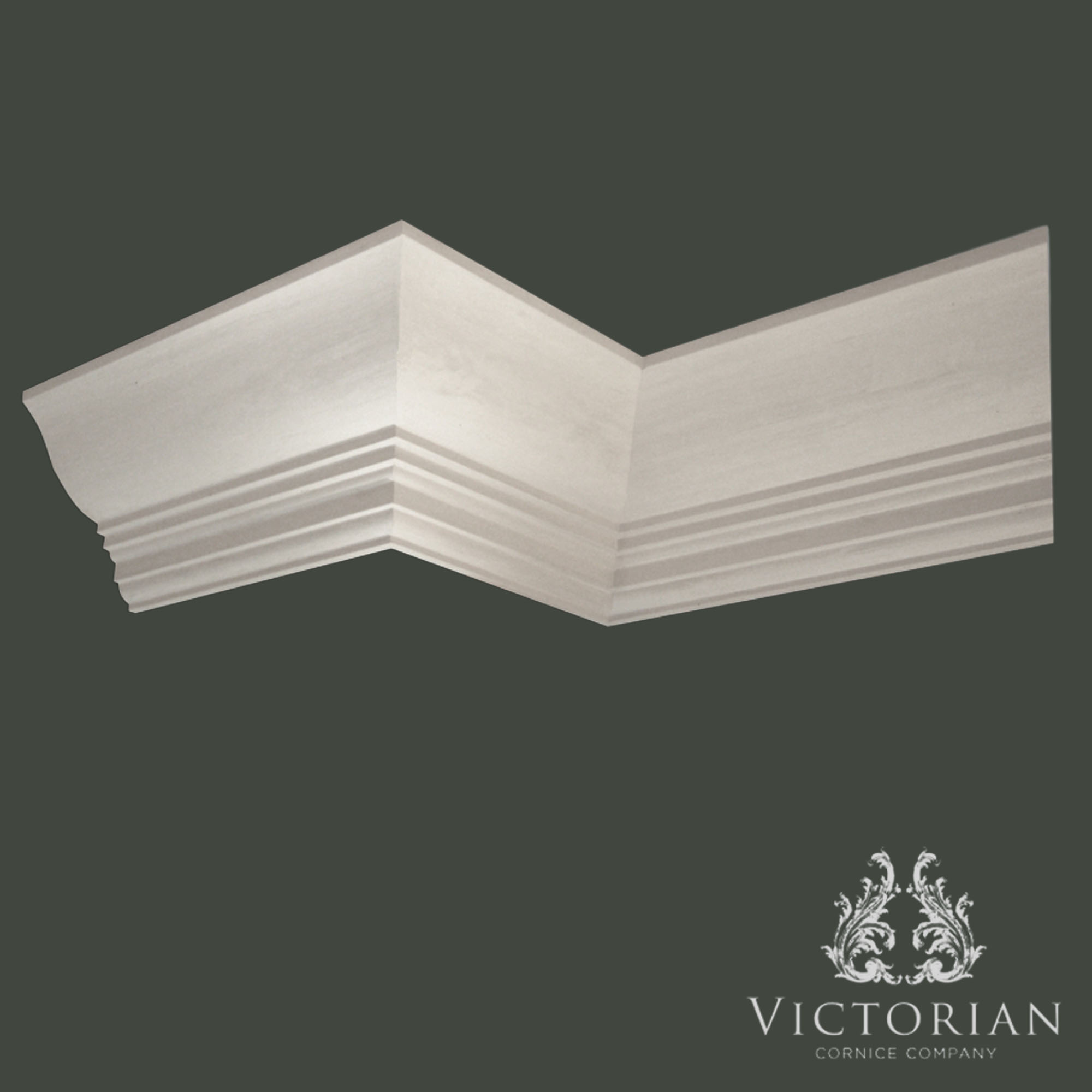 C74 Edwardian plaster cornice with clean geometric lines and subtle stepped detailing