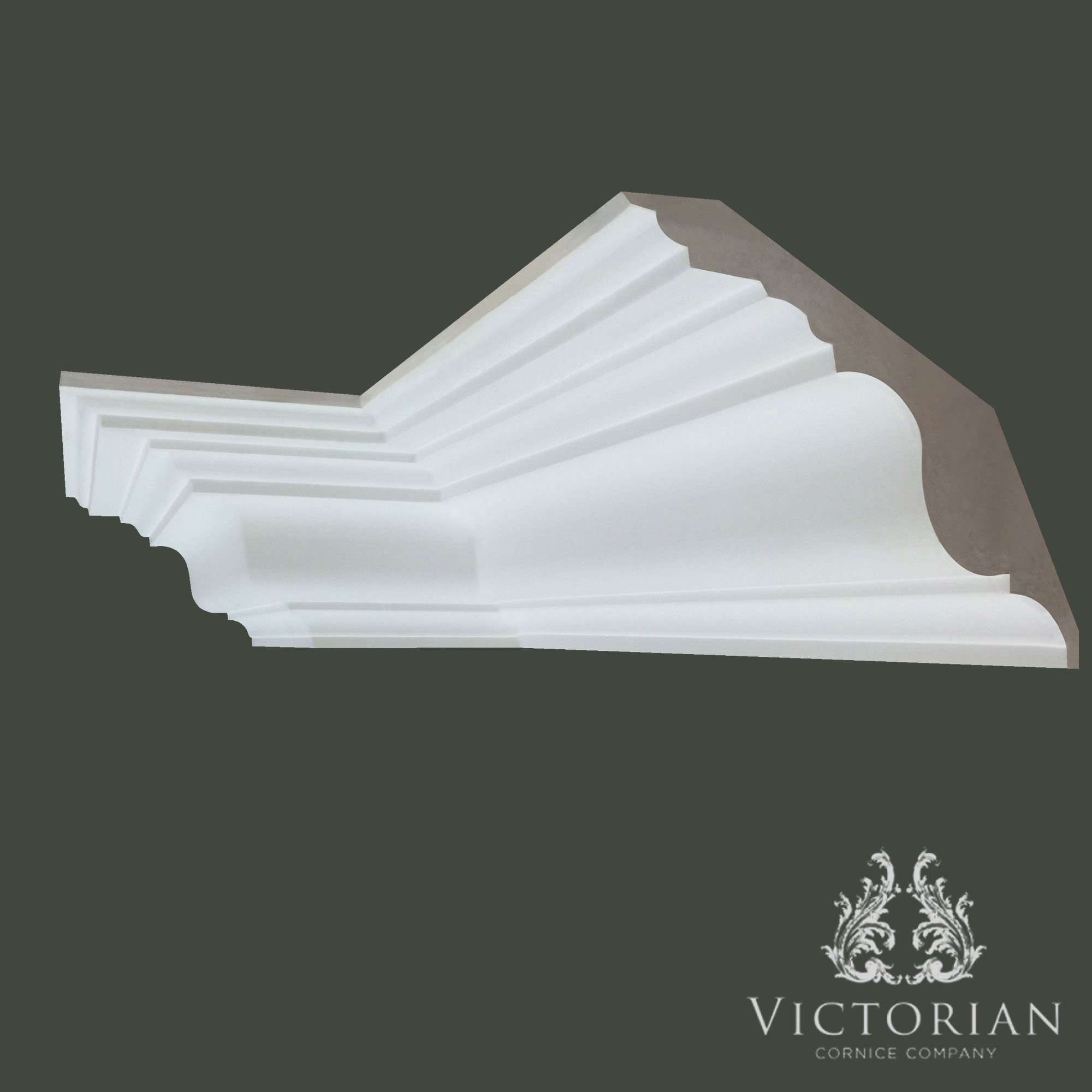 C87 ogee plaster cornice featuring a deep sweeping profile with stepped detailing and traditional architectural character.