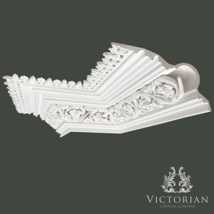 C9 grand Victorian pierced plaster cornice with ornate floral detailing by Victorian Cornice Company