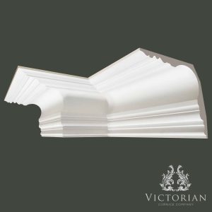 C94 grand swan neck plaster cornice with a large ogee profile, stepped mouldings and substantial period proportions.