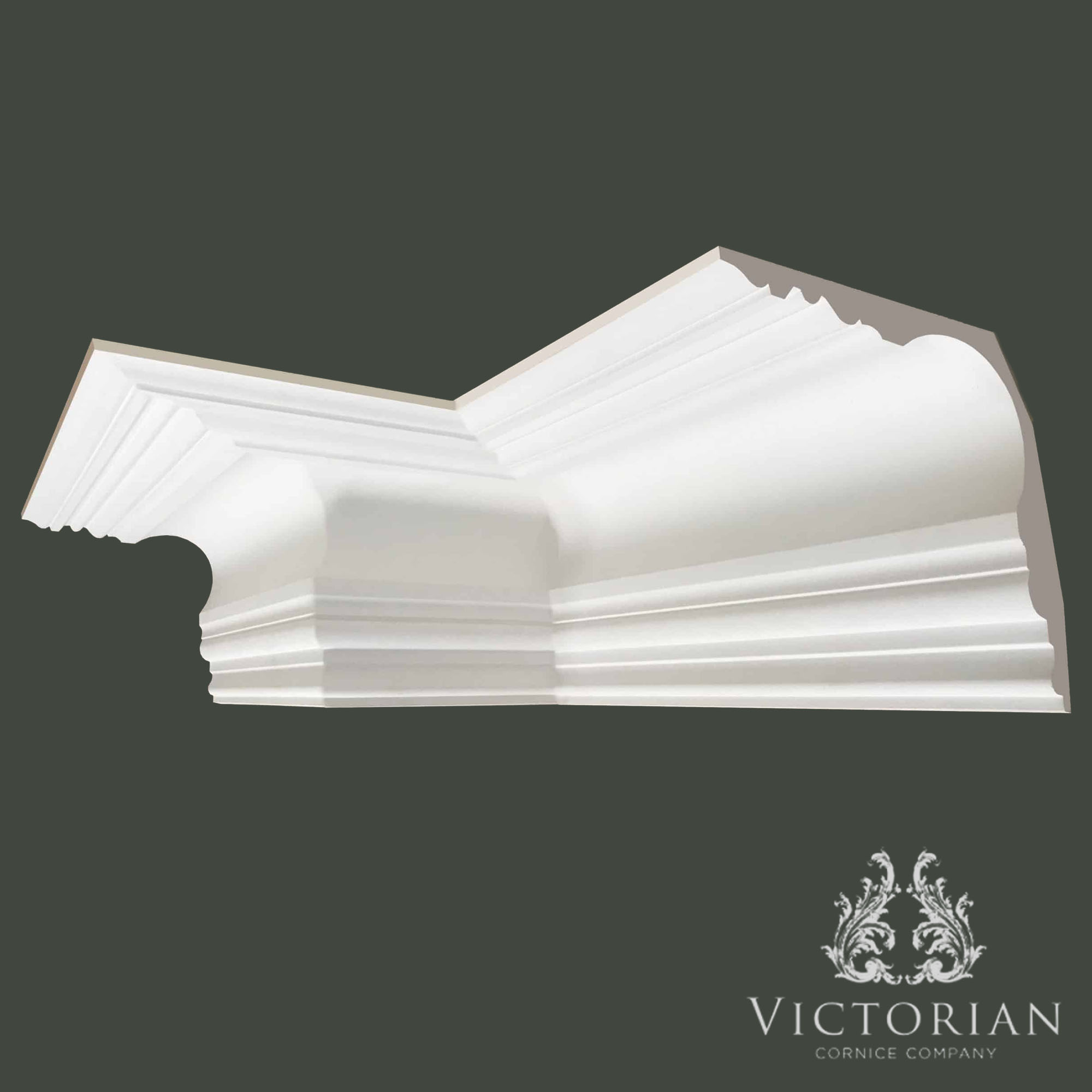 C94 grand swan neck plaster cornice with a large ogee profile, stepped mouldings and substantial period proportions.