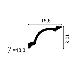 C217-orac-purotouch-cornice-cross-section C217 Orac Purotouch cornice cross-section showing profile shape and dimensions