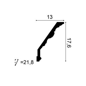 C219-orac-purotouch-cornice-cross-section C219 cornice cross-section diagram showing ornate profile and dimensions
